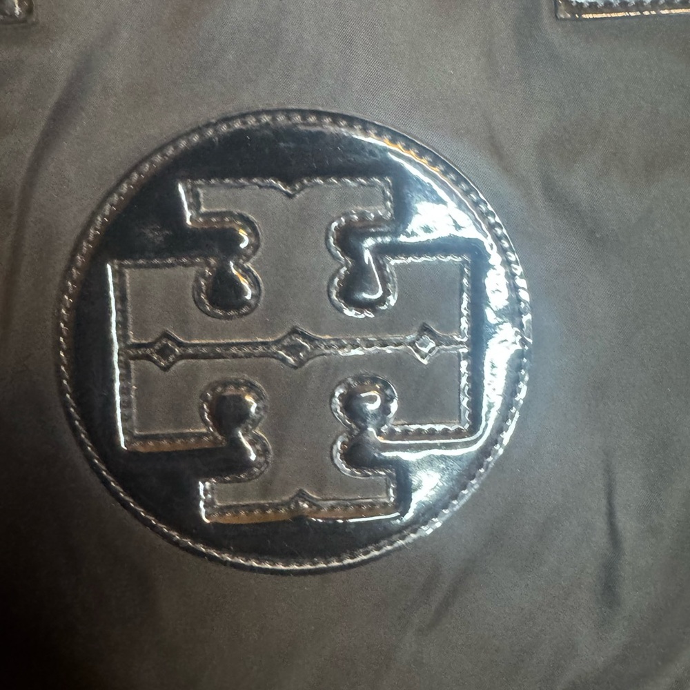Tory Burch Black Patent Trim Tote - Picture 2 of 8